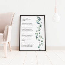 Load image into Gallery viewer, Funeral Blues Poem Print: W. H. Auden Memorial Art