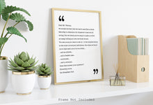 Load image into Gallery viewer, The Breakfast Club Movie Quote Closing Lines Letter to Mr. Vernon Black and White Art Print for Home Decor, Unframed movie Wall Art
