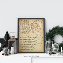 Load image into Gallery viewer, Robert Frost Poem Print Nothing gold can stay bedroom decor print Robert frost quote Nature's first green is gold poetry poster