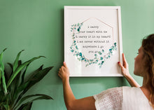 Load image into Gallery viewer, e.e. cummings 'i carry your heart' Poem Art Print