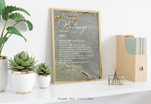 Load image into Gallery viewer, Kintsugi Definition Print – Japanese Philosophy Wall Art, Wabi-Sabi Decor, Healing and Resilience Gift, Gold Marble Aesthetic