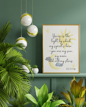 Load image into Gallery viewer, EE Cummings quote, Sun and Moon Wall art - you are my sun, my moon, and all my stars - Nursery Wall Art or Baby Shower Gift UNFRAMED