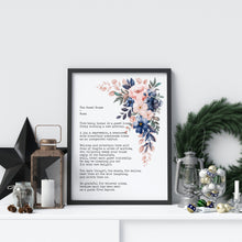 Load image into Gallery viewer, Rumi Quote Art Print: The Guest House Poem, Floral Decor