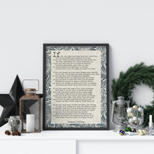 Load image into Gallery viewer, If Poem by Rudyard Kipling Print Vintage William Morris Style Wall Art