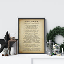 Load image into Gallery viewer, Hippocratic Oath Print Doctor Gift Medical Graduation Gift Doctor Graduation Gift - Framed & Unframed Options