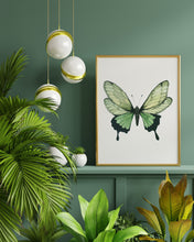 Load image into Gallery viewer, Light Green Butterfly print - Butterfly wall art UNFRAMED