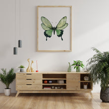 Load image into Gallery viewer, Light Green Butterfly print - Butterfly wall art UNFRAMED