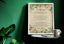 Load image into Gallery viewer, On Children Kahlil Gibran Poem - Art Print Home office Decor poetry wall art Unframed print