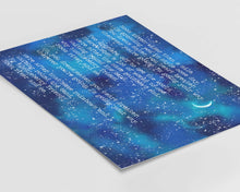 Load image into Gallery viewer, Moon River Lyrics Print: Watercolor Night Sky, Classic Song