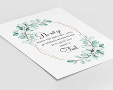 Load image into Gallery viewer, Emerson - Do not go where the path may lead - Travel Print with Eucalyptus wreath - Ralph Waldo Emerson UNFRAMED