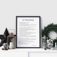Load image into Gallery viewer, Kahlil Gibran On Friendship Poem Art Print, Best Friend Gift