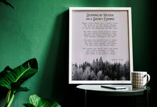 Load image into Gallery viewer, Robert Frost Poem Print: Stopping by Woods on a Snowy Evening