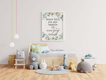 Load image into Gallery viewer, Brave Girl Quote Print – Inspirational Nursery Wall Art, Floral Girls Bedroom Decor, Positive Affirmation Poster, Framed or Unframed