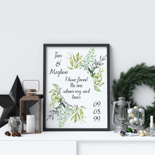 Load image into Gallery viewer, Personalized Bible verse prints Song Of Solomon 3:4 Print - I have found the one whom my soul loves Engagement gift, custom wedding gift