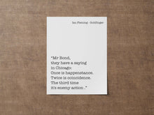 Load image into Gallery viewer, James Bond Poster Goldfinger Quote Print: Ian Fleming Wall Art