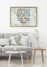 Load image into Gallery viewer, St Augustine Print The world is a book, and those who do not travel read only one page - Unframed Travel Poster for Home UNFRAMED