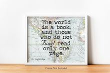 Load image into Gallery viewer, St Augustine Print The world is a book, and those who do not travel read only one page - Unframed Travel Poster for Home UNFRAMED