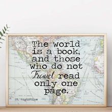 Load image into Gallery viewer, St Augustine Print The world is a book, and those who do not travel read only one page - Unframed Travel Poster for Home UNFRAMED