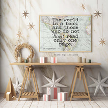 Load image into Gallery viewer, St Augustine Print The world is a book, and those who do not travel read only one page - Unframed Travel Poster for Home UNFRAMED