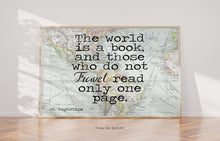 Load image into Gallery viewer, St Augustine Print The world is a book, and those who do not travel read only one page - Unframed Travel Poster for Home UNFRAMED