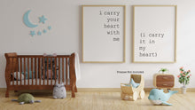 Load image into Gallery viewer, E.E. Cummings I carry your heart (I carry it in my heart) dorm decor Art Print Home Decor love poem UNFRAMED