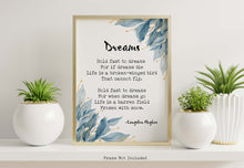 Load image into Gallery viewer, Dreams by Langston Hughes Poem Print Framed & Unframed Options