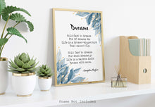 Load image into Gallery viewer, Dreams by Langston Hughes Poem Print Framed & Unframed Options