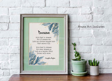 Load image into Gallery viewer, Dreams by Langston Hughes Poem Print Framed & Unframed Options