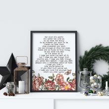 Load image into Gallery viewer, Fitzgerald Quote, For what it's worth - Make the best of it - unframed wall art UNFRAMED