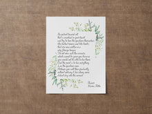 Load image into Gallery viewer, Be patient toward all that is unsolved in your heart Rainer Maria Rilke Wall Art Print - Framed And Unframed Options