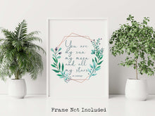 Load image into Gallery viewer, You Are My Sun My Moon and All My Stars – e.e. cummings Quote Print – Nursery Wall Art, Romantic Gift