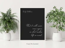 Load image into Gallery viewer, Emily Dickinson Quote Print - Literary Wall Art - Minimalist Poetry Poster - Classic Literature Decor - Inspirational Gift for Writers