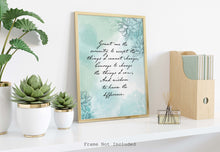 Load image into Gallery viewer, Serenity Prayer Print Non religious version without God sobriety gift for 12 step recovery UNFRAMED