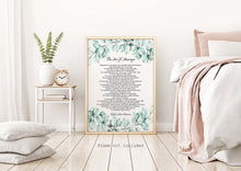 Load image into Gallery viewer, The Art Of Marriage Poem With Eucalyptus Illustration Wedding poem wall art - Ceremony reading - Vow Renewal Reading -