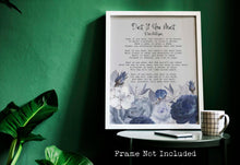 Load image into Gallery viewer, Dust If You Must Poem Print by Rose Milligan Funny Poem Poster Print Navy and Grey Floral Illustrated Poetry