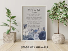 Load image into Gallery viewer, Dust If You Must Poem Print by Rose Milligan Funny Poem Poster Print Navy and Grey Floral Illustrated Poetry