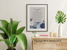 Load image into Gallery viewer, Dust If You Must Poem Print by Rose Milligan Funny Poem Poster Print Navy and Grey Floral Illustrated Poetry
