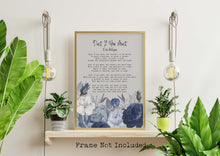 Load image into Gallery viewer, Dust If You Must Poem Print by Rose Milligan Funny Poem Poster Print Navy and Grey Floral Illustrated Poetry