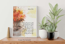 Load image into Gallery viewer, Robert Frost Poem Print - Nothing Gold Can Stay Wall Art - Autumn Poetry Poster - Fall Decor - Literary Gift for Book Lovers