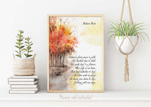 Load image into Gallery viewer, Robert Frost Poem Print - Nothing Gold Can Stay Wall Art - Autumn Poetry Poster - Fall Decor - Literary Gift for Book Lovers