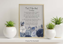 Load image into Gallery viewer, Dust If You Must Poem Print by Rose Milligan Funny Poem Poster Print Navy and Grey Floral Illustrated Poetry