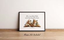 Load image into Gallery viewer, She is too fond of books, and it has turned her brain Louisa May Alcott Quote About Reading - Physical Art Print Without Frame