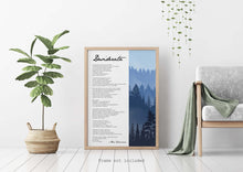 Load image into Gallery viewer, Desiderata print Poem By Max Ehrmann Illustrated poem poster print - forest illustration - Framed And Unframed Options
