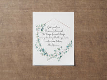 Load image into Gallery viewer, Serenity Prayer Poster Print Sobriety gift Alcoholics Anonymous twelve step recovery - Framed & Unframed Options