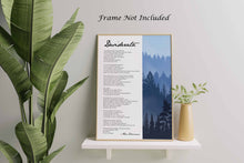 Load image into Gallery viewer, Desiderata print Poem By Max Ehrmann Illustrated poem poster print - forest illustration - Framed And Unframed Options