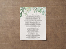 Load image into Gallery viewer, Litany of Humility Poster Print Catholic Prayer for Humility Contemporary Version by Rafael Cardinal Merry del Val