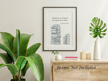 Load image into Gallery viewer, Ernest Hemingway Book Quote Print – Literary Wall Art, Book Lover Gift, Reading Decor, Book Stack Illustration Framed & Unframed Options