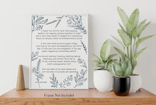 Load image into Gallery viewer, e.e cummings Poem 'i thank You God for most this amazing' with flower line drawings - Physical Print Without Frame