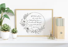 Load image into Gallery viewer, If I had a flower for every time I thought of you... Alfred Lord Tennyson Love Quote Poster Print - Thinking of you gift