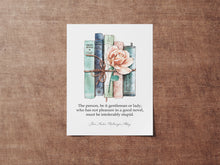Load image into Gallery viewer, Jane Austen Wall Art Northanger Abbey Jane Austen Gifts, Reading Nook Decor, Book Shelf Decor, Book Quote Posters,